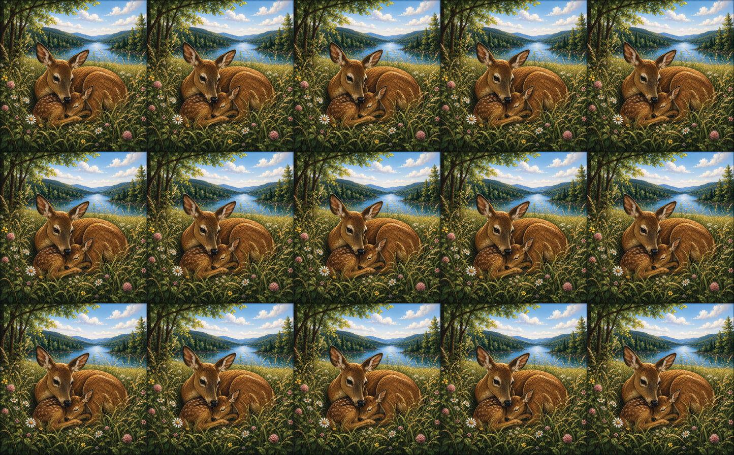 DecoCraft - Studio 1375 - Scenic Tiles Series - Deer - Meadow Lullaby