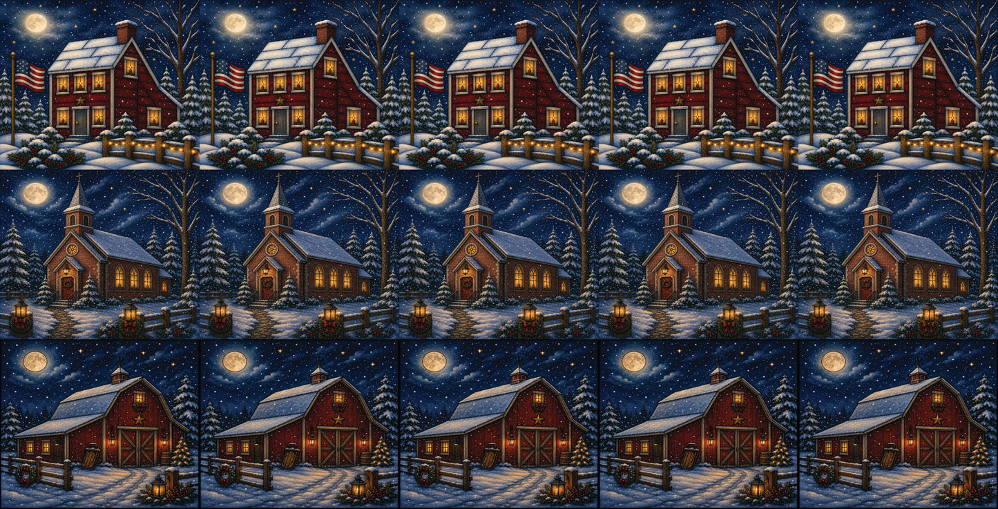 DecoCraft - Studio 1375 - Scenic Tiles Series - Winter on Country Road Assortment