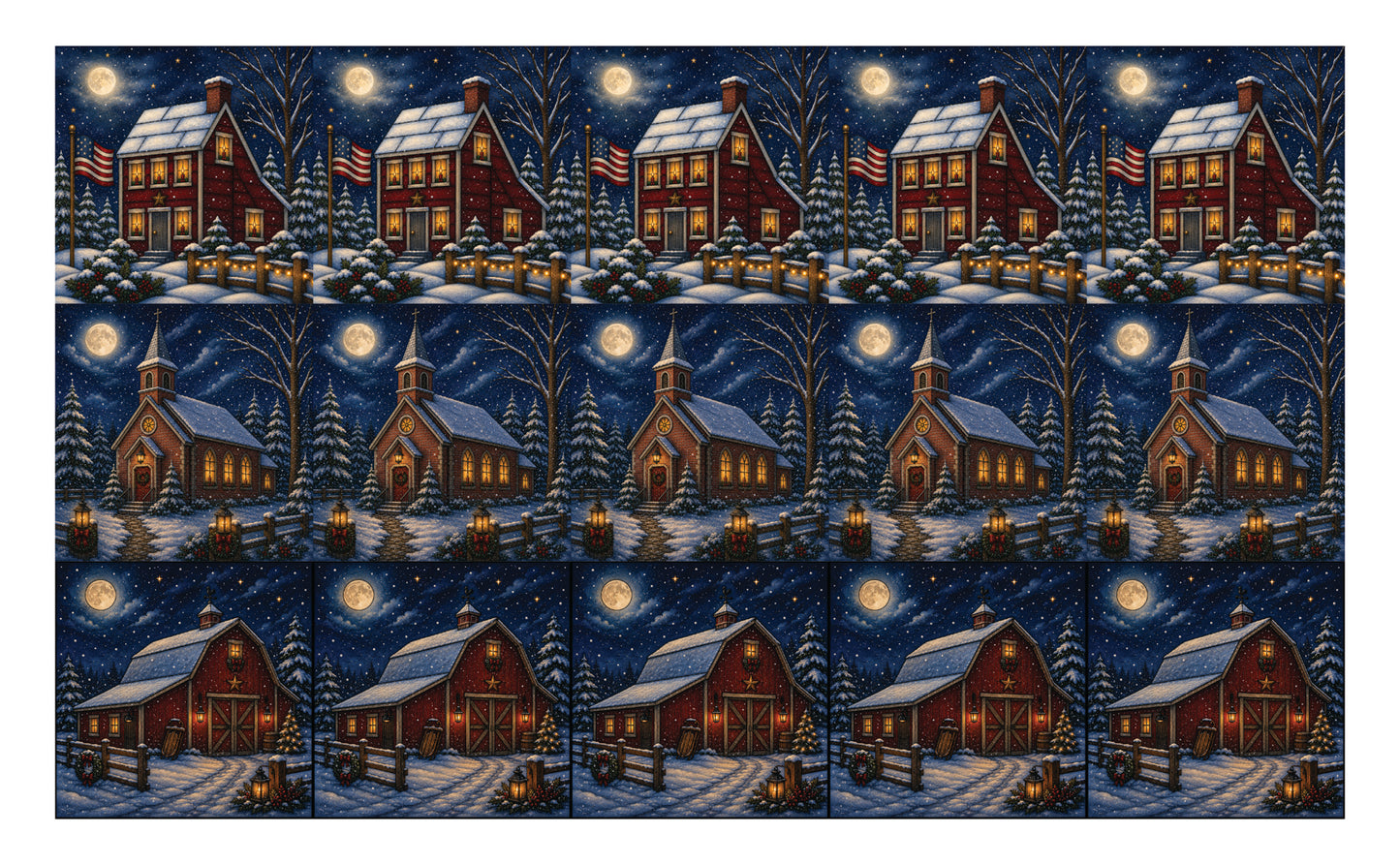 DecoCraft - Studio 1375 - Scenic Tiles Series - Winter on Country Road Assortment