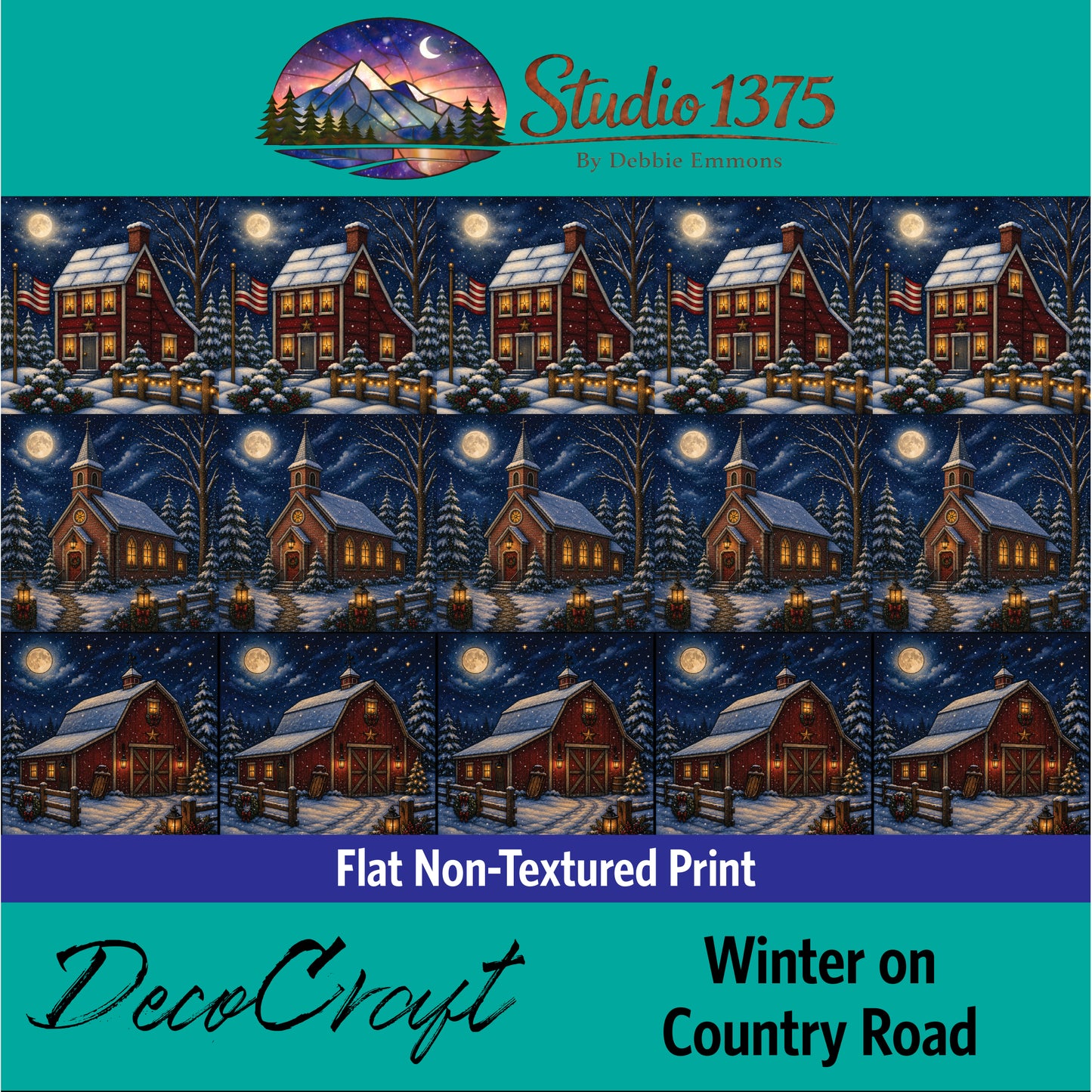 DecoCraft - Studio 1375 - Scenic Tiles Series - Winter on Country Road Assortment