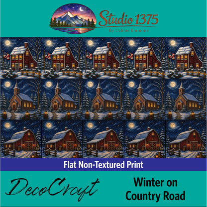 DecoCraft - Studio 1375 - Scenic Tiles Series - Winter on Country Road Assortment