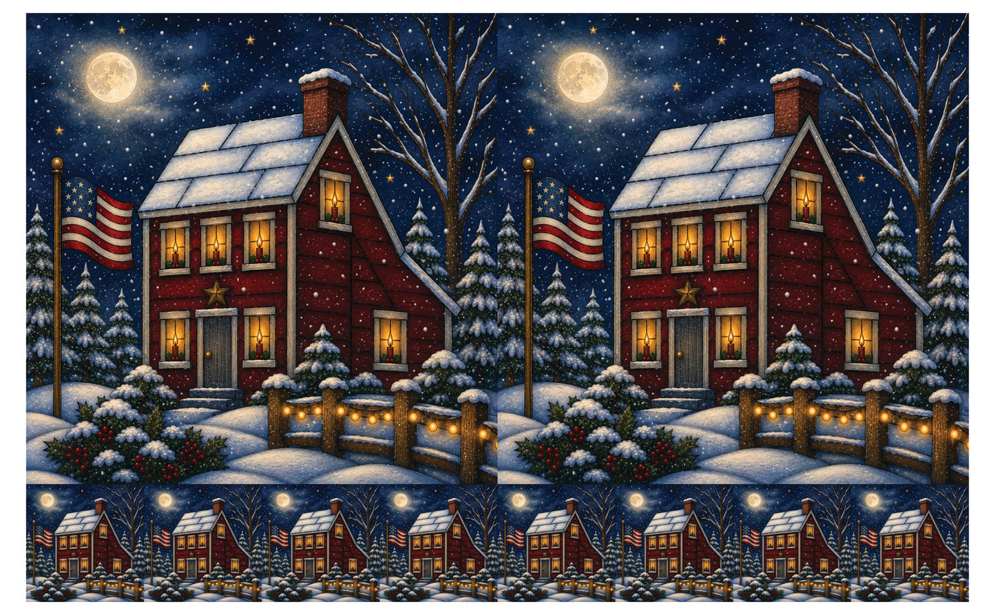 DecoCraft - Studio 1375 - Scenic Tiles Series - Winter on Country Road - Candlelight at the Sailbox