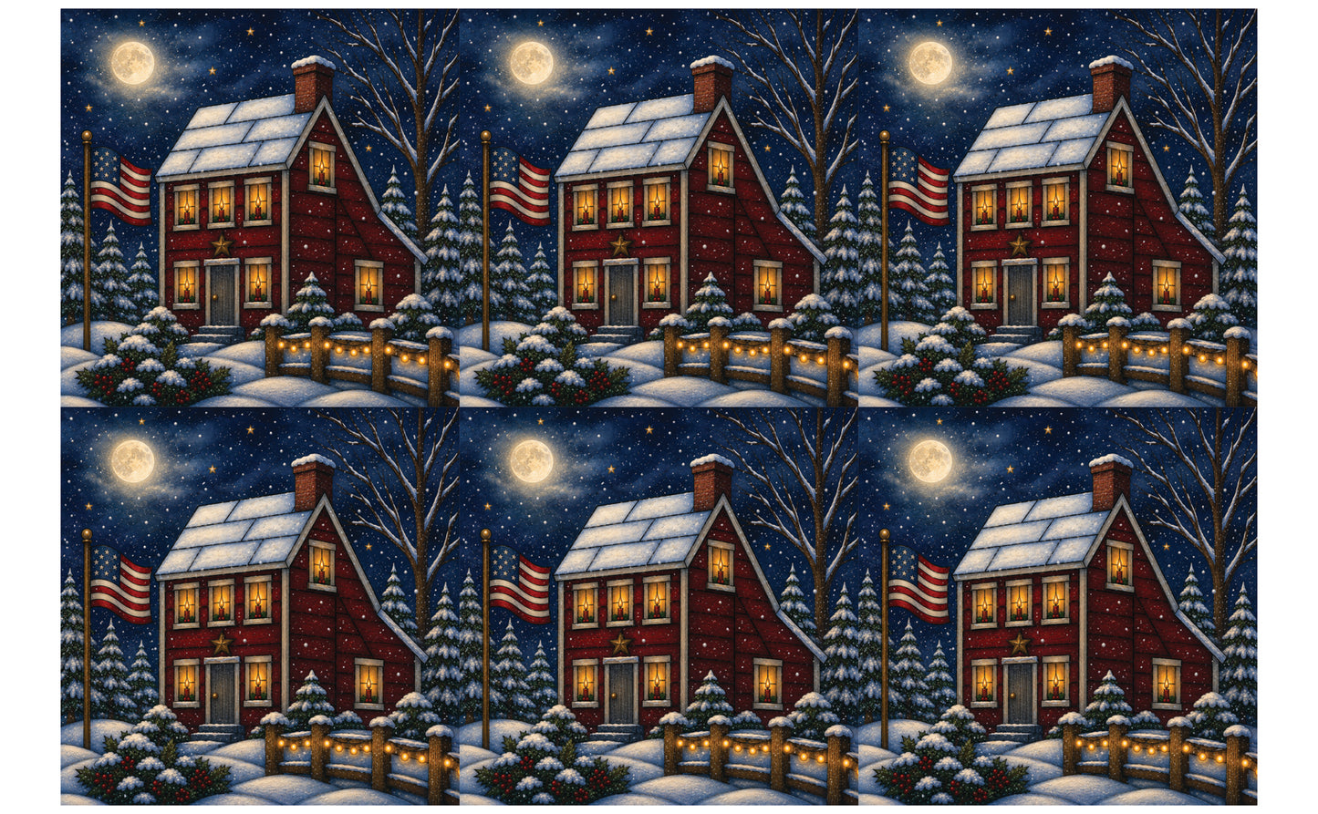 DecoCraft - Studio 1375 - Scenic Tiles Series - Winter on Country Road - Candlelight at the Sailbox