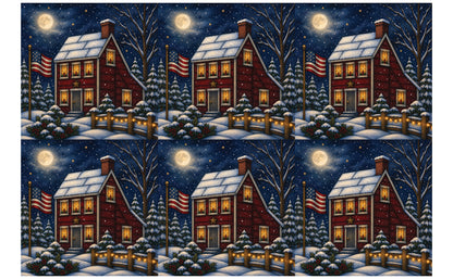 DecoCraft - Studio 1375 - Scenic Tiles Series - Winter on Country Road - Candlelight at the Sailbox