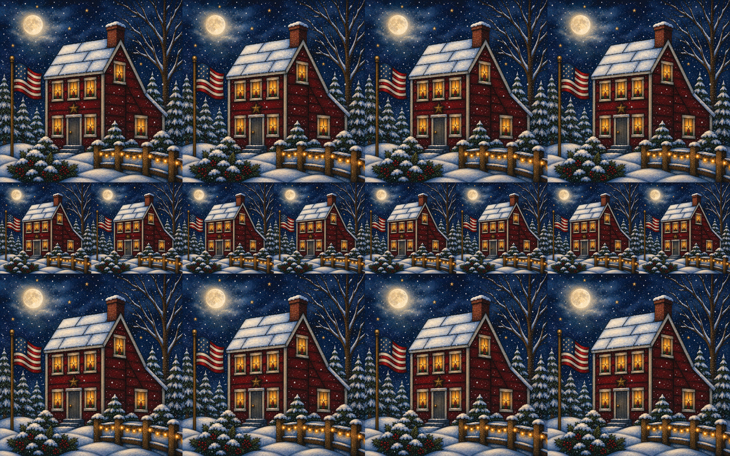 DecoCraft - Studio 1375 - Scenic Tiles Series - Winter on Country Road - Candlelight at the Sailbox