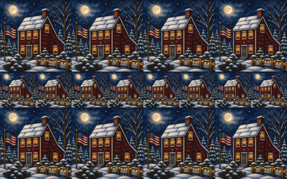 DecoCraft - Studio 1375 - Scenic Tiles Series - Winter on Country Road - Candlelight at the Sailbox