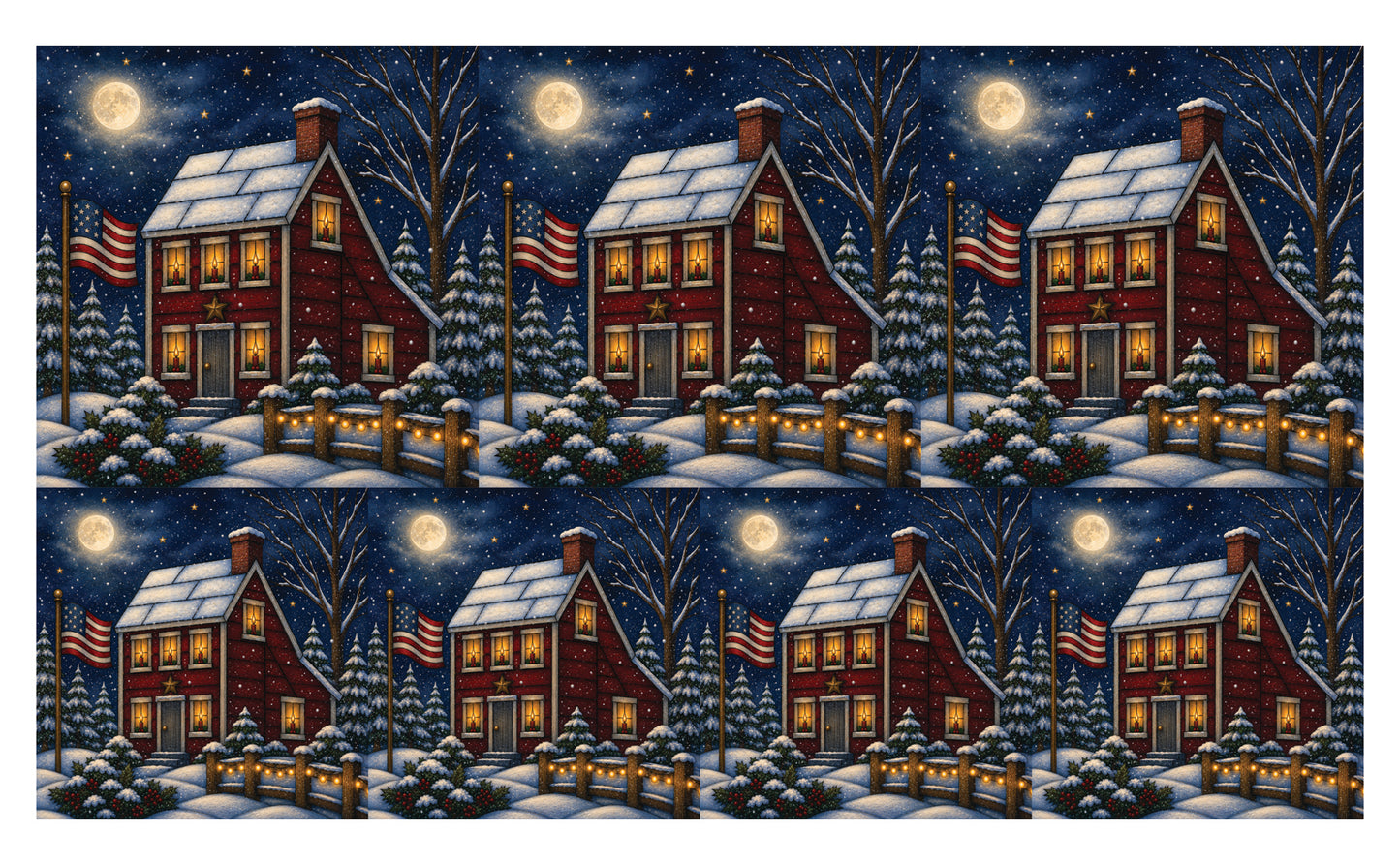 DecoCraft - Studio 1375 - Scenic Tiles Series - Winter on Country Road - Candlelight at the Sailbox