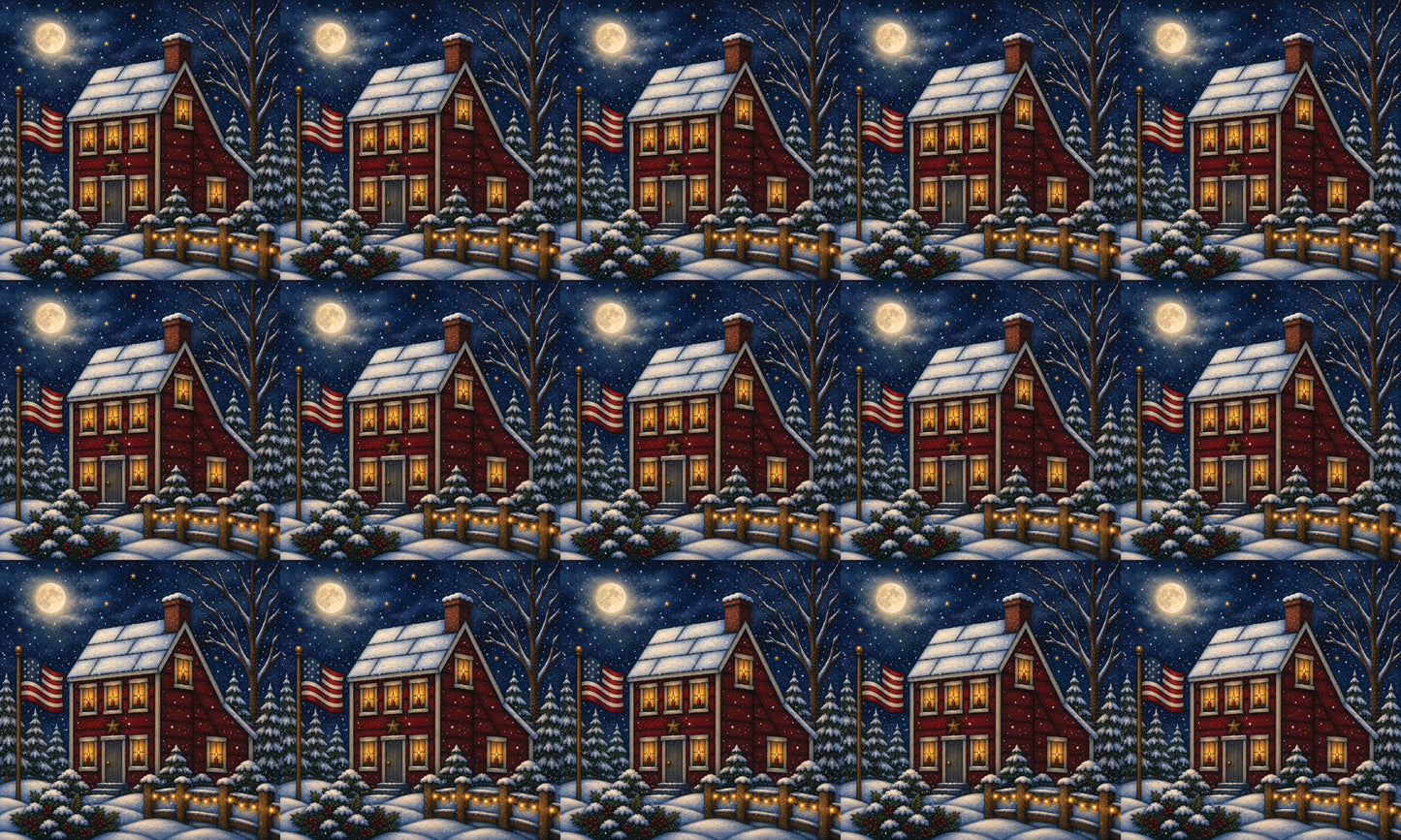 DecoCraft - Studio 1375 - Scenic Tiles Series - Winter on Country Road - Candlelight at the Sailbox