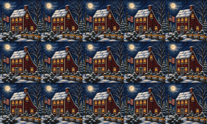 DecoCraft - Studio 1375 - Scenic Tiles Series - Winter on Country Road - Candlelight at the Sailbox