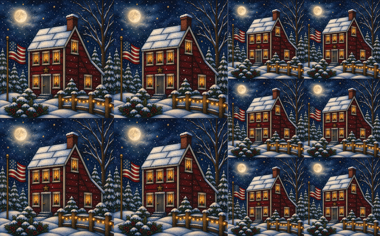 DecoCraft - Studio 1375 - Scenic Tiles Series - Winter on Country Road - Candlelight at the Sailbox