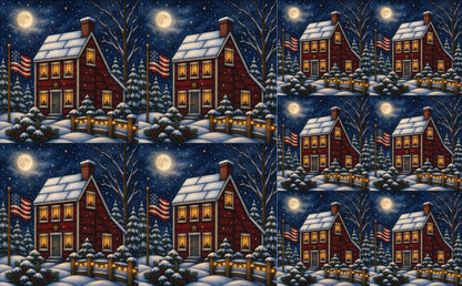 DecoCraft - Studio 1375 - Scenic Tiles Series - Winter on Country Road - Candlelight at the Sailbox