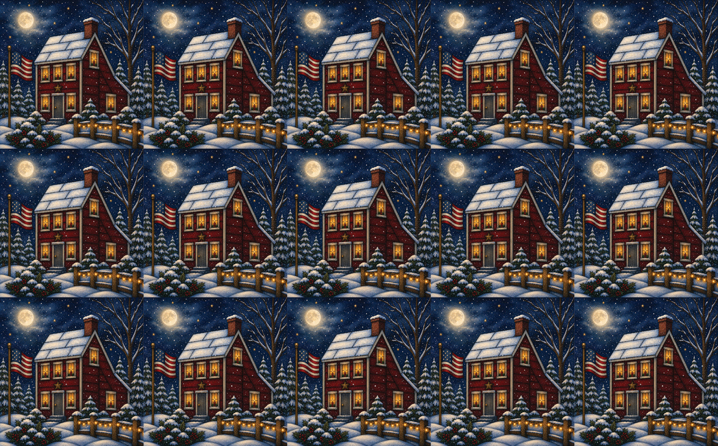 DecoCraft - Studio 1375 - Scenic Tiles Series - Winter on Country Road - Candlelight at the Sailbox