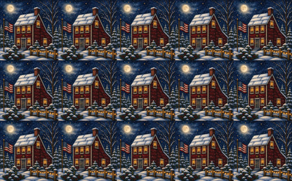 DecoCraft - Studio 1375 - Scenic Tiles Series - Winter on Country Road - Candlelight at the Sailbox