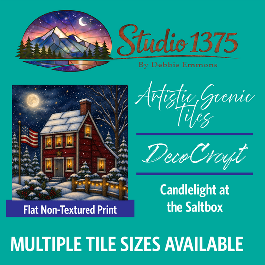 DecoCraft - Studio 1375 - Scenic Tiles Series - Winter on Country Road - Candlelight at the Sailbox