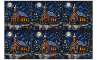 DecoCraft - Studio 1375 - Scenic Tiles Series - Winter on Country Road - Christmas Eve at Country Church