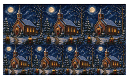 DecoCraft - Studio 1375 - Scenic Tiles Series - Winter on Country Road - Christmas Eve at Country Church