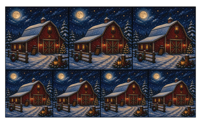 DecoCraft - Studio 1375 - Scenic Tiles Series - Winter on Country Road - Moonlight at Winter Barn
