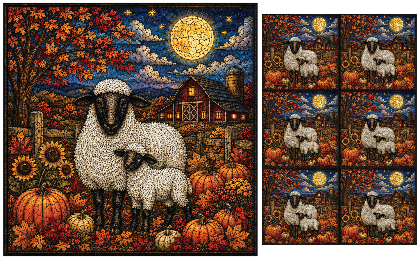 DecoCraft - Studio 1375 - Elevated Textures Scenic Tiles - Homestead Seasons - Harvest Moon Blessings