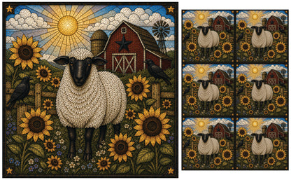 DecoCraft - Studio 1375 - Elevated Texture Scenic Tiles - Homestead Seasons - Sunflower Farmstead