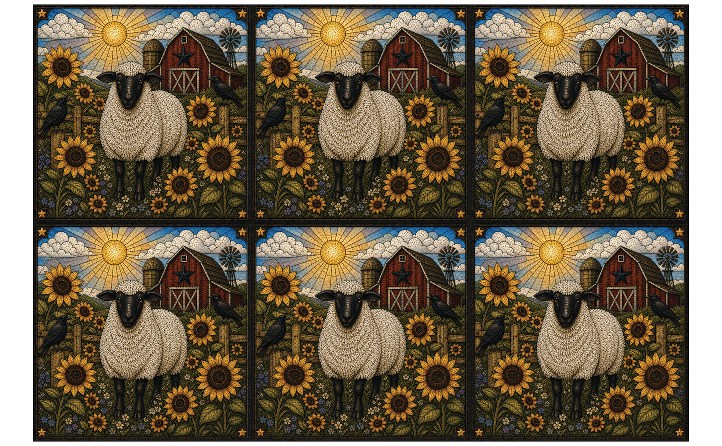 DecoCraft - Studio 1375 - Elevated Texture Scenic Tiles - Homestead Seasons - Sunflower Farmstead