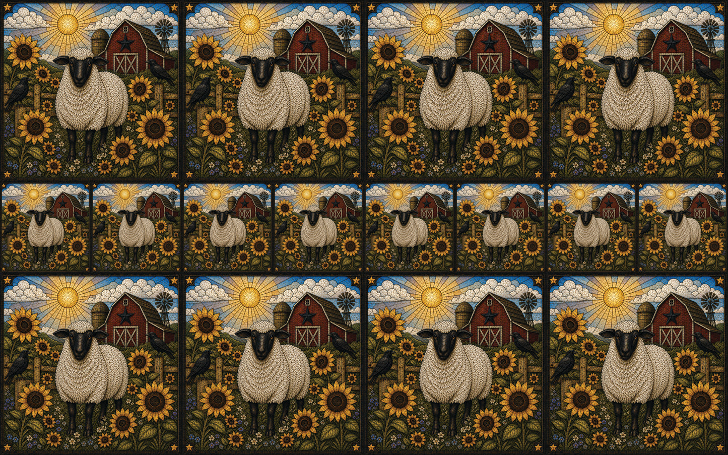 DecoCraft - Studio 1375 - Elevated Texture Scenic Tiles - Homestead Seasons - Sunflower Farmstead