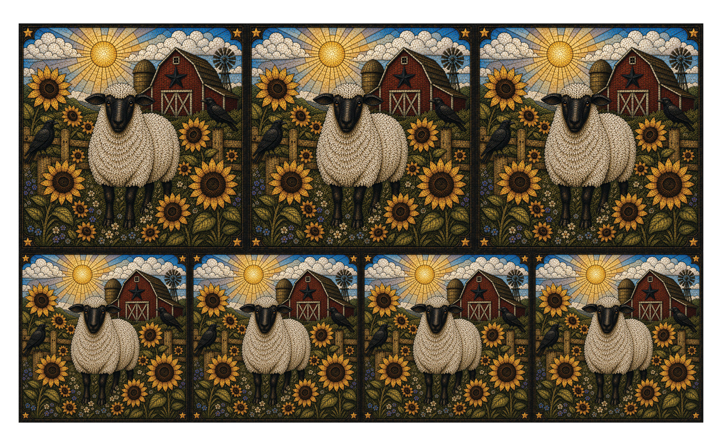 DecoCraft - Studio 1375 - Elevated Texture Scenic Tiles - Homestead Seasons - Sunflower Farmstead