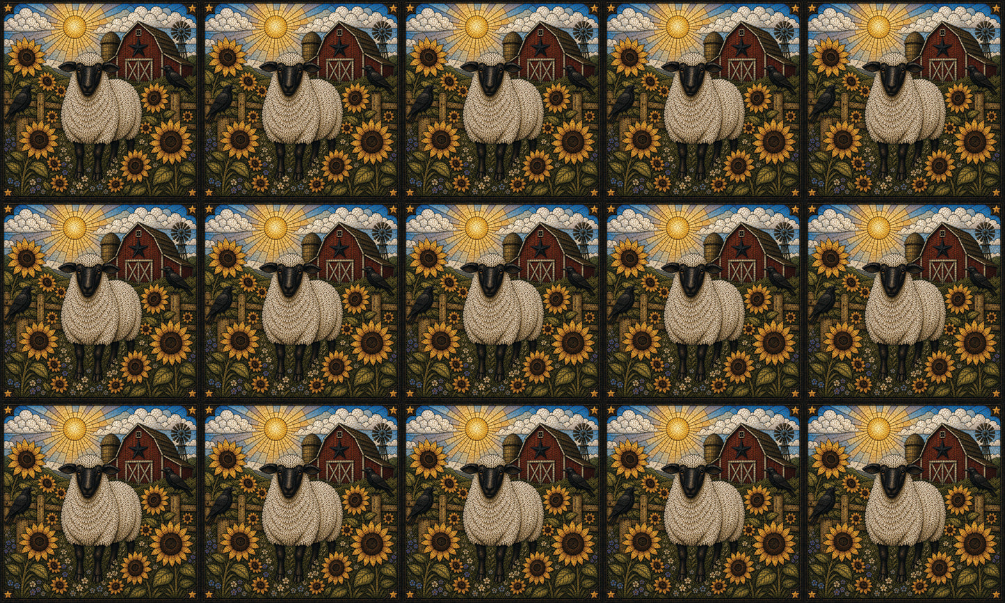 DecoCraft - Studio 1375 - Elevated Texture Scenic Tiles - Homestead Seasons - Sunflower Farmstead