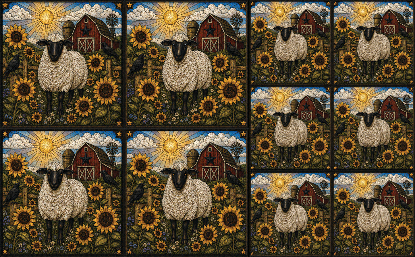 DecoCraft - Studio 1375 - Elevated Texture Scenic Tiles - Homestead Seasons - Sunflower Farmstead