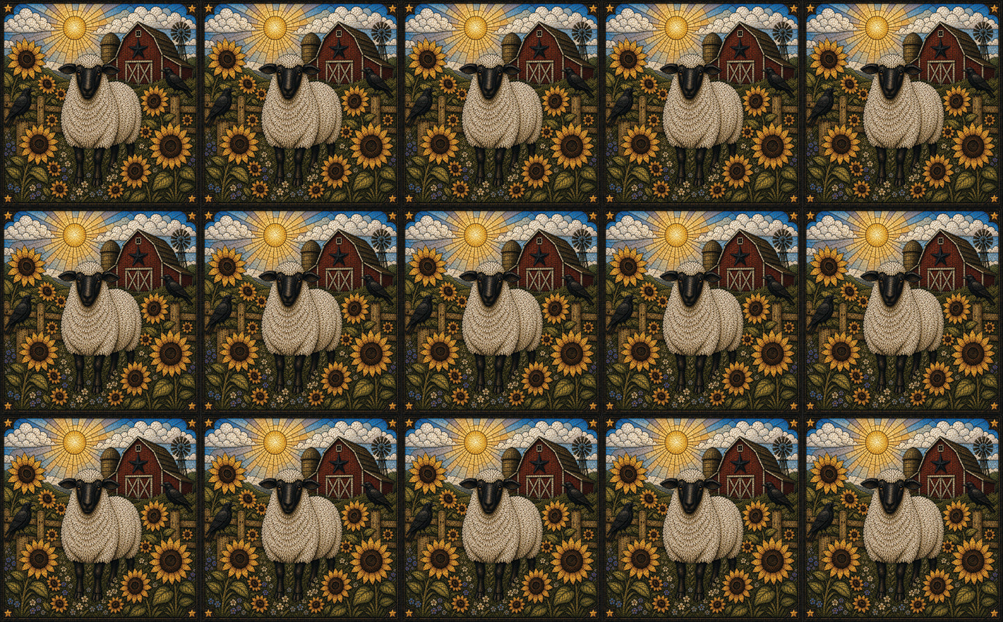 DecoCraft - Studio 1375 - Elevated Texture Scenic Tiles - Homestead Seasons - Sunflower Farmstead