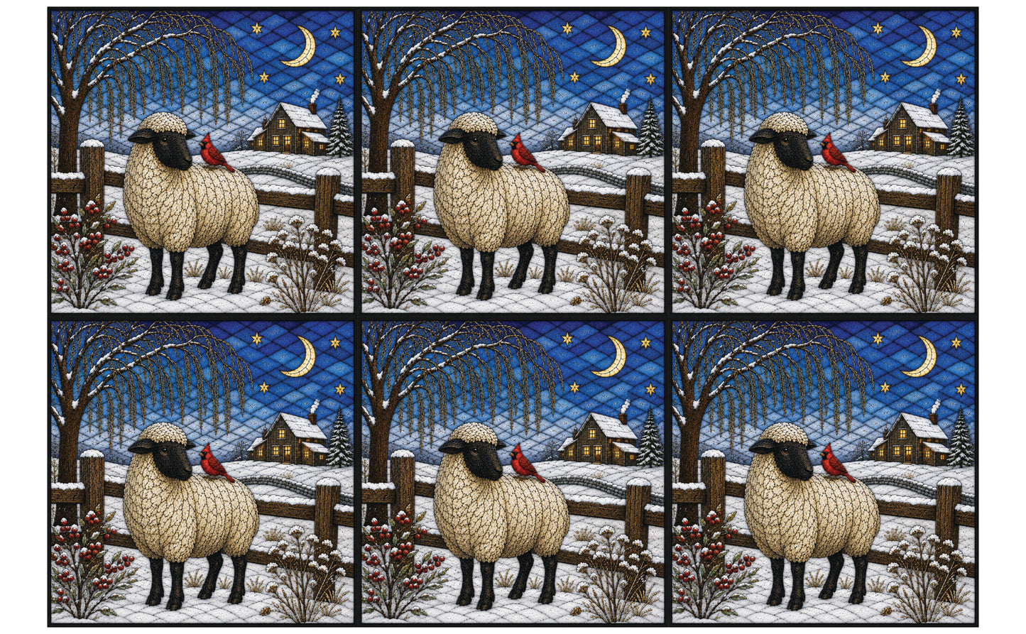 DecoCraft - Studio 1375 - Scenic Elevated Texture Tiles - Homestead Seasons - Winter's Little Companion