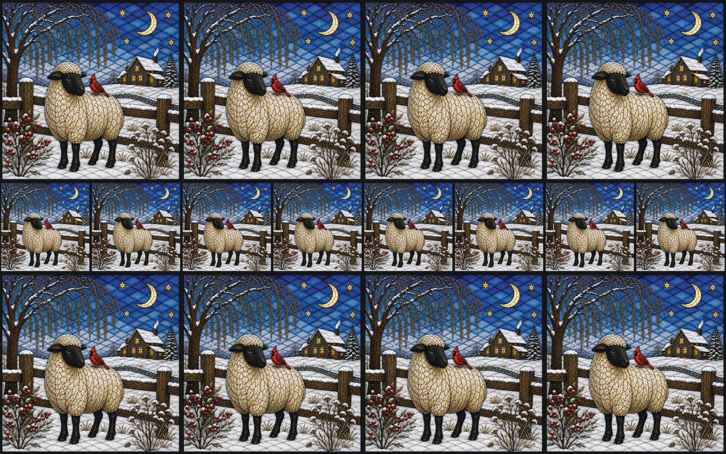 DecoCraft - Studio 1375 - Scenic Elevated Texture Tiles - Homestead Seasons - Winter's Little Companion