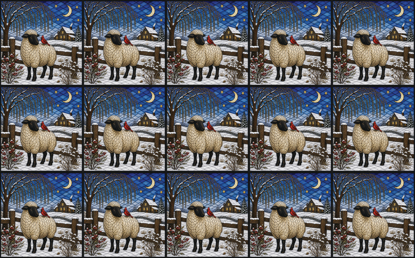 DecoCraft - Studio 1375 - Scenic Elevated Texture Tiles - Homestead Seasons - Winter's Little Companion