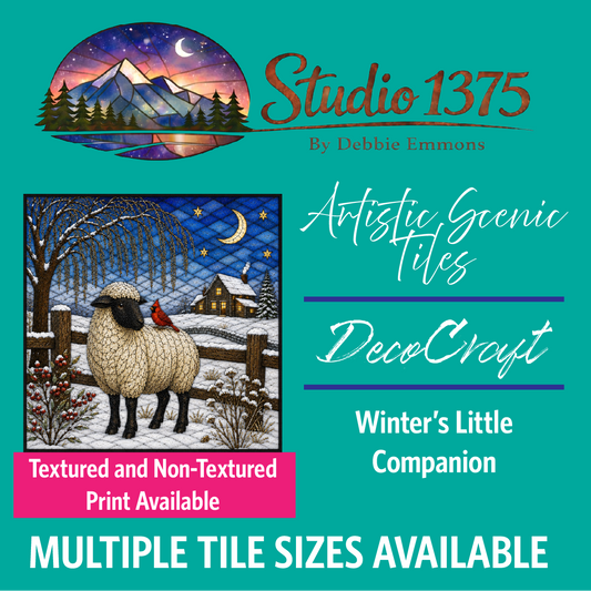 DecoCraft - Studio 1375 - Scenic Elevated Texture Tiles - Homestead Seasons - Winter's Little Companion