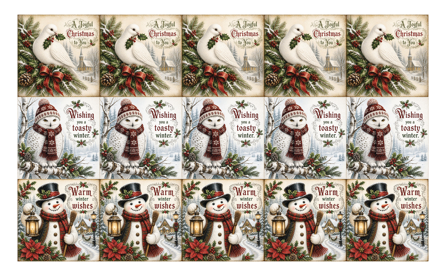 DecoCraft - Studio 1375 - Scenic Tiles Series - Old Fashion Christmas Wishes Assortment