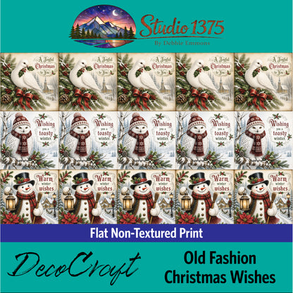 DecoCraft - Studio 1375 - Scenic Tiles Series - Old Fashion Christmas Wishes Assortment