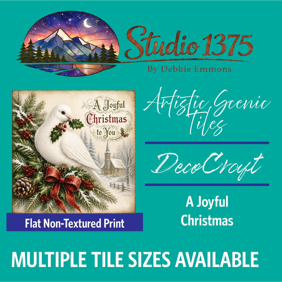 DecoCraft - Studio 1375 - Scenic Tiles Series - Christmas Wishes - A Joyful Christmas
