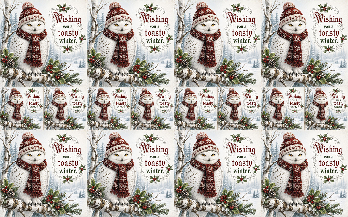 DecoCraft - Studio 1375 - Scenic Tiles Series - Christmas Wishes - Toasty Winter Owl