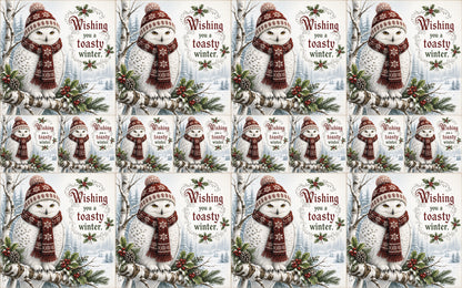 DecoCraft - Studio 1375 - Scenic Tiles Series - Christmas Wishes - Toasty Winter Owl