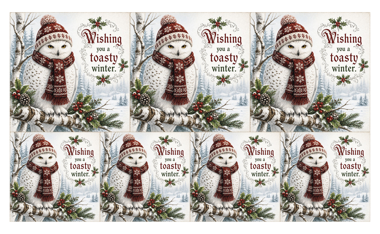 DecoCraft - Studio 1375 - Scenic Tiles Series - Christmas Wishes - Toasty Winter Owl
