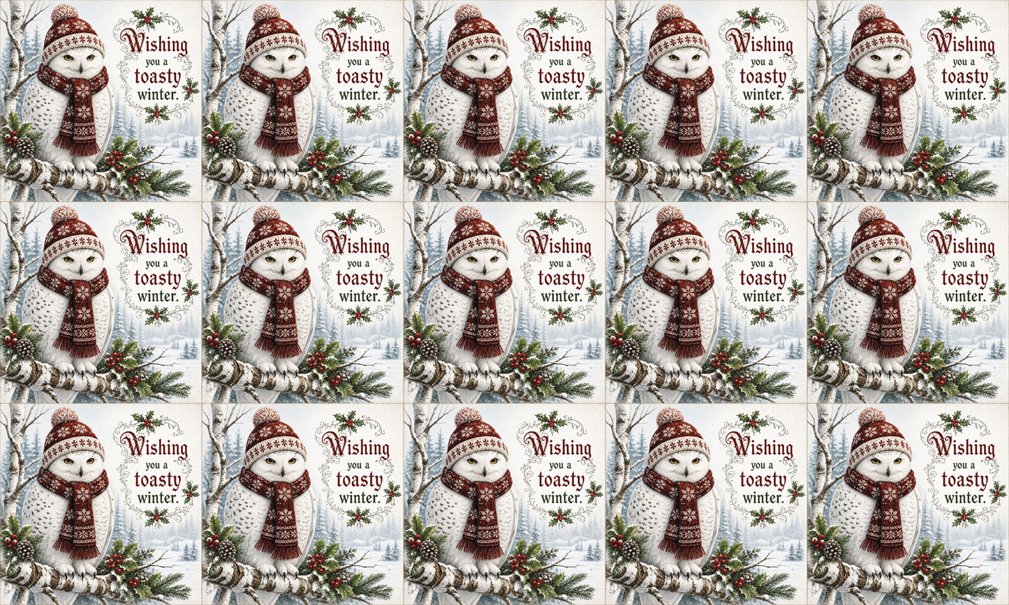 DecoCraft - Studio 1375 - Scenic Tiles Series - Christmas Wishes - Toasty Winter Owl
