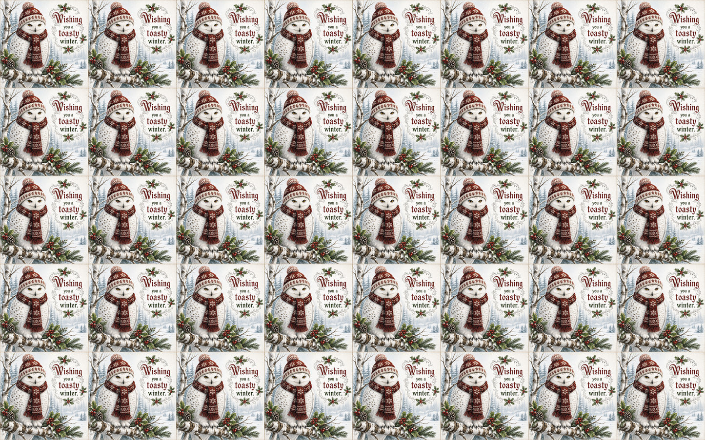 DecoCraft - Studio 1375 - Scenic Tiles Series - Christmas Wishes - Toasty Winter Owl