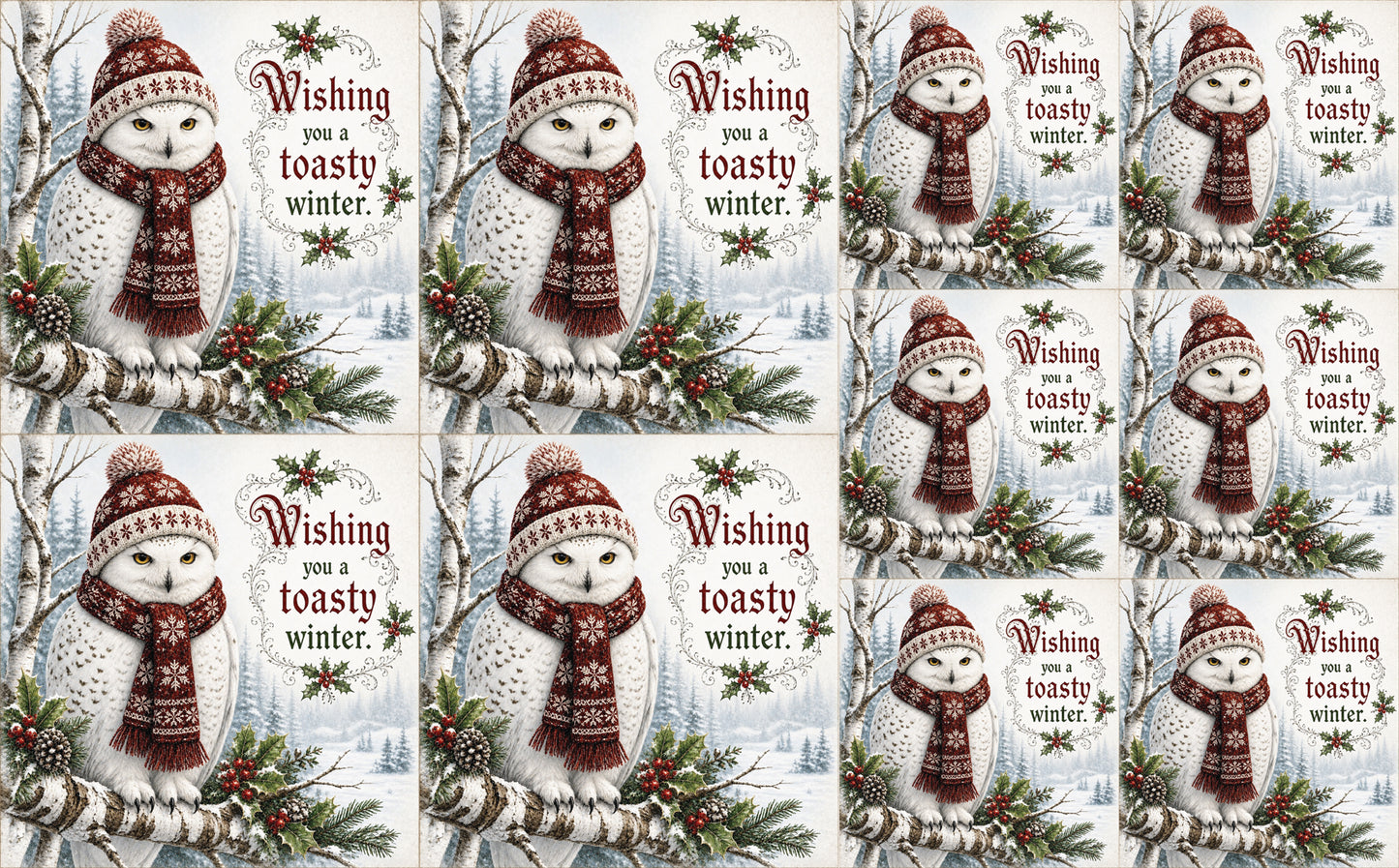 DecoCraft - Studio 1375 - Scenic Tiles Series - Christmas Wishes - Toasty Winter Owl