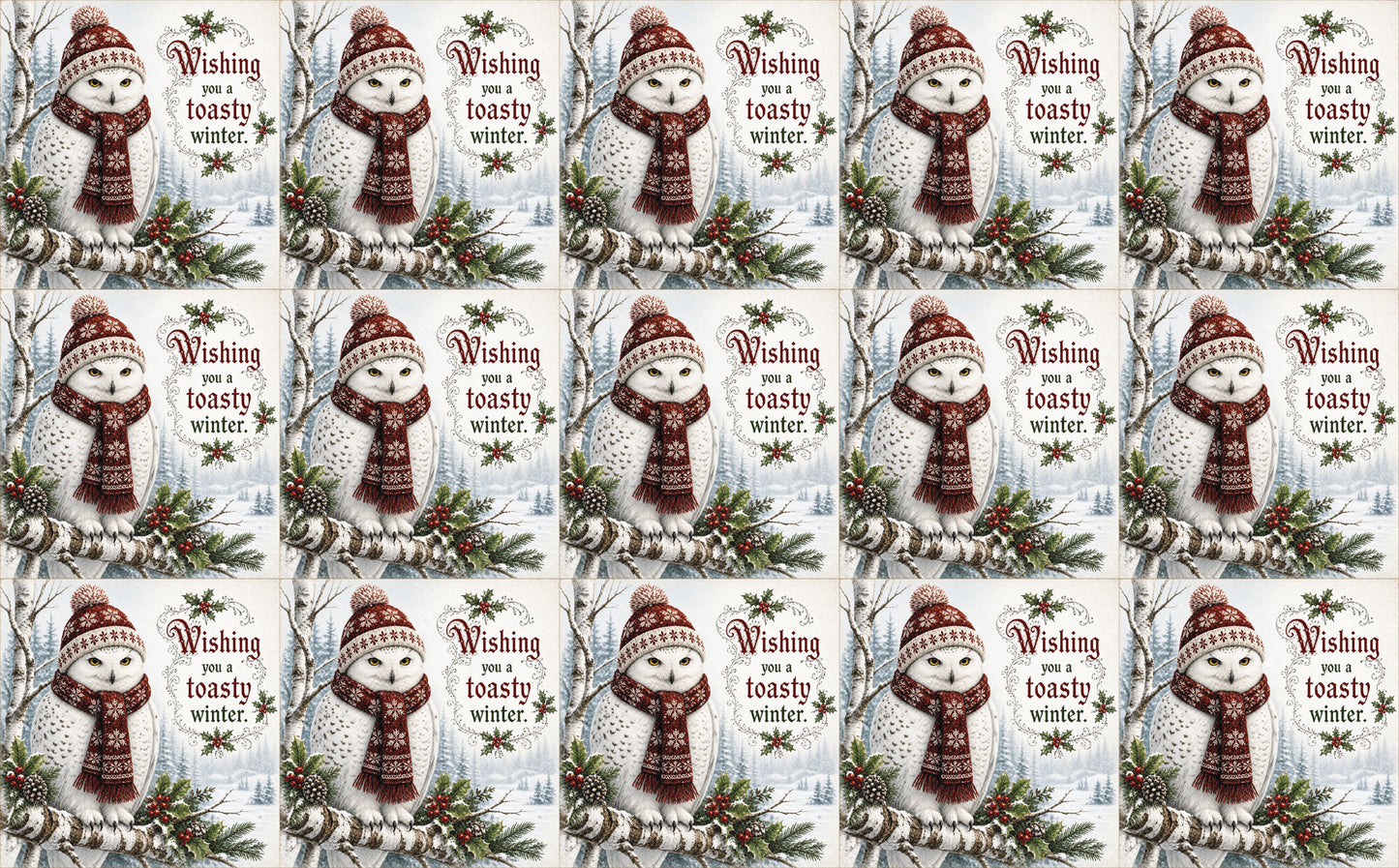 DecoCraft - Studio 1375 - Scenic Tiles Series - Christmas Wishes - Toasty Winter Owl
