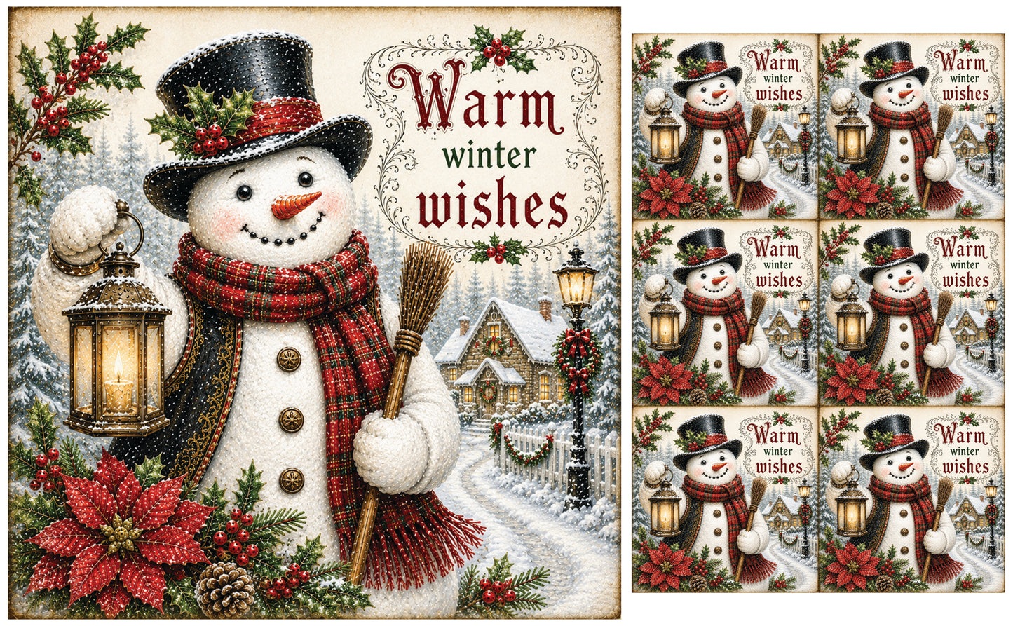 DecoCraft - Studio 1375 - Scenic Tiles Series - Christmas Wishes - Warm Winter Wishes