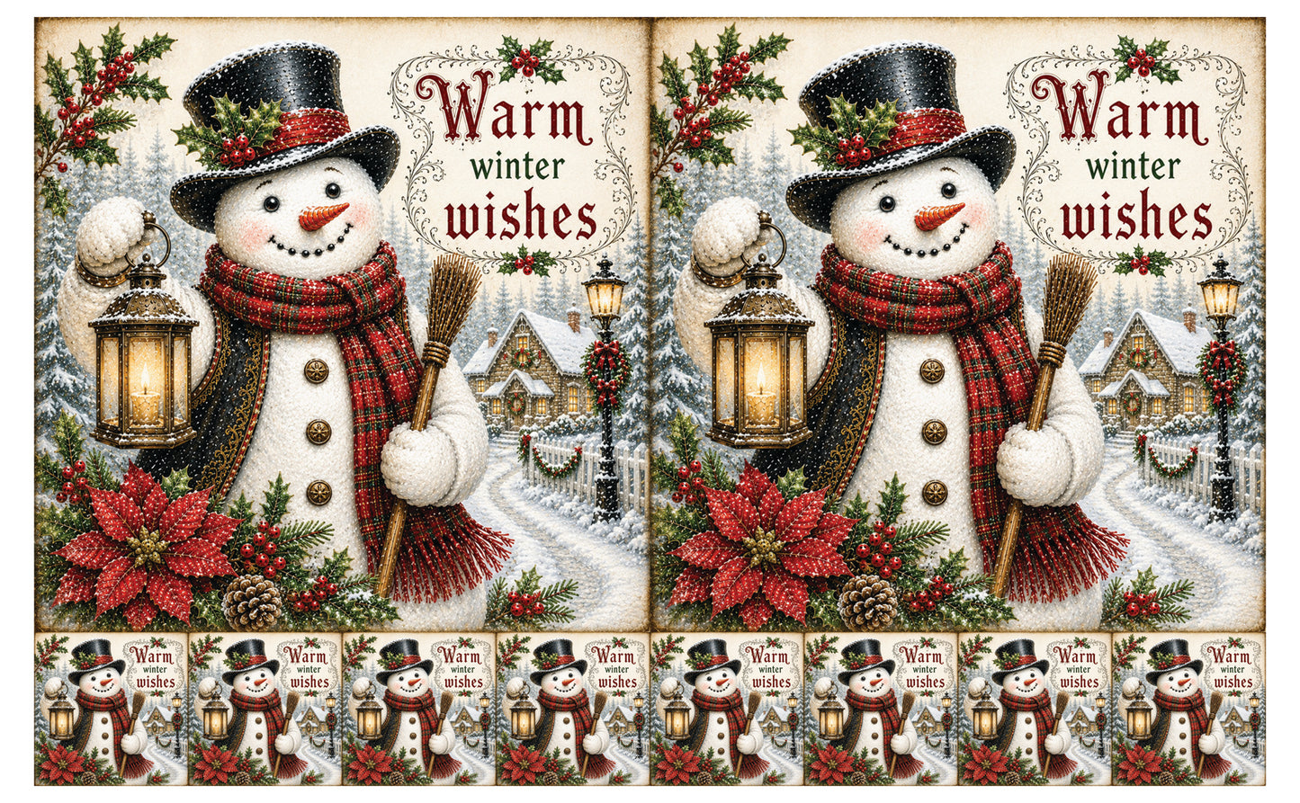DecoCraft - Studio 1375 - Scenic Tiles Series - Christmas Wishes - Warm Winter Wishes