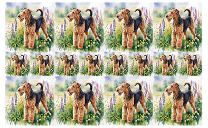 DecoCraft - Scenic Tiles Series - Watercolor Pets - Airedale Terrier