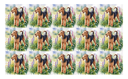 DecoCraft - Scenic Tiles Series - Watercolor Pets - Airedale Terrier