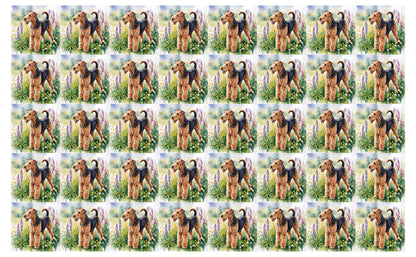 DecoCraft - Scenic Tiles Series - Watercolor Pets - Airedale Terrier