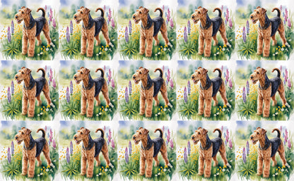 DecoCraft - Scenic Tiles Series - Watercolor Pets - Airedale Terrier