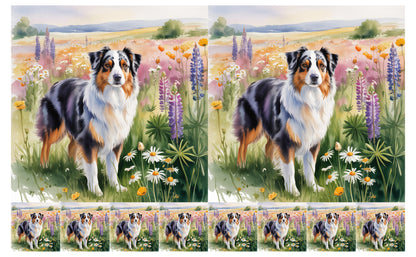 DecoCraft - Scenic Tiles Series - Watercolor Pets - Australian Shepherd